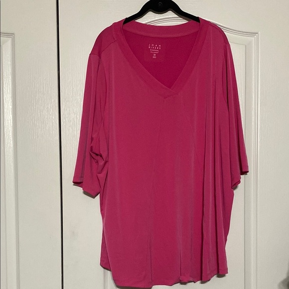 Joan Rivers Women's Pink V-Neck Top Size 3X - Picture 1 of 2